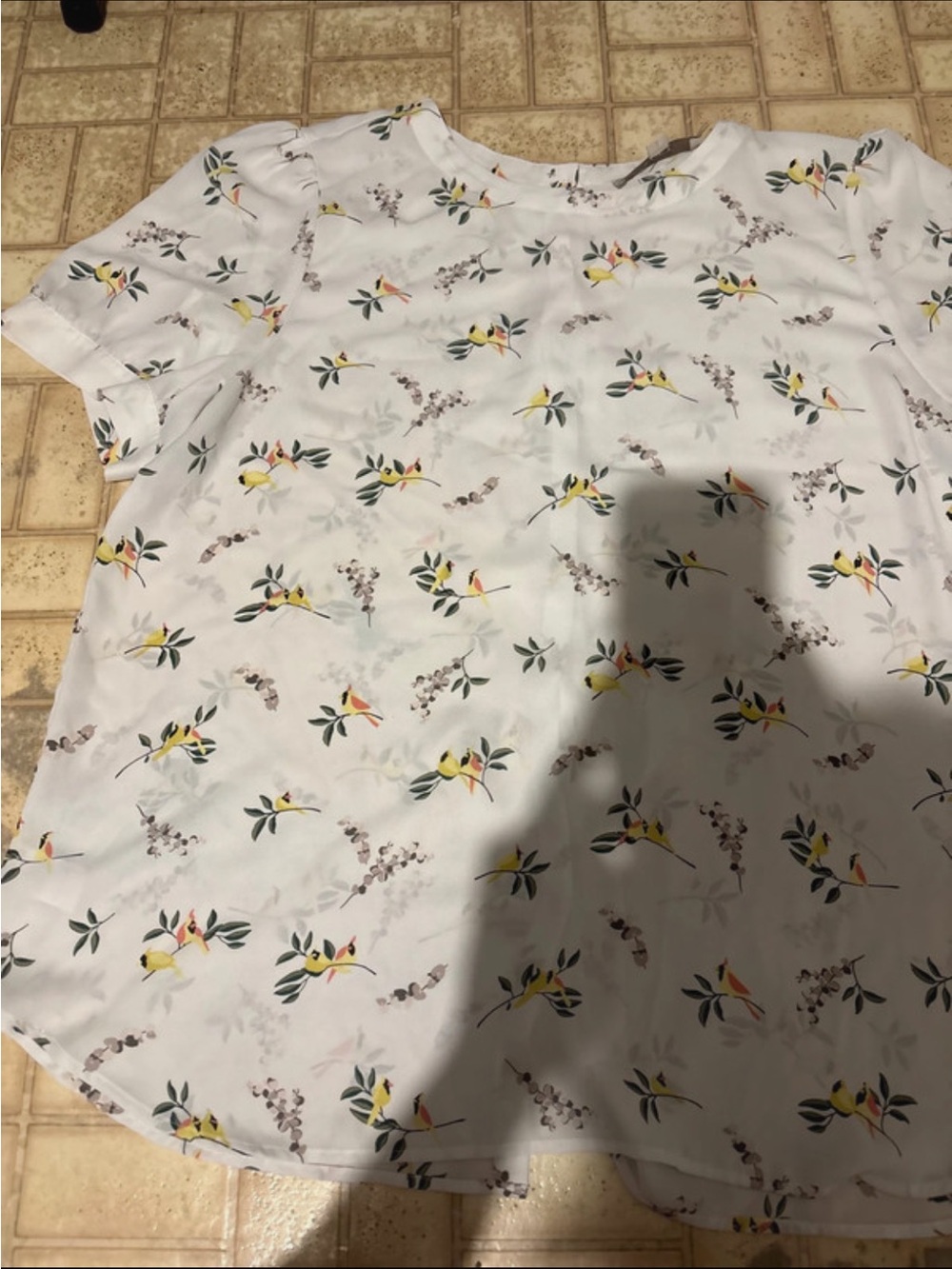 Floral Lemon Print White Bedding Topper